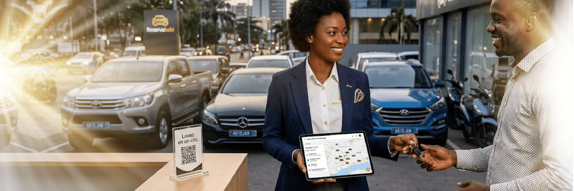 Personne au volant d'un véhicule de location